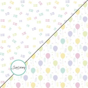 Love2stamp Designpapir - Pastel - Dannebrog/fødselsdag